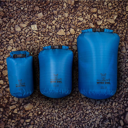 Wise Owl Outfitters Waterproof Dry Bag Carrier Case - Fully Submersible 1pk or 3pk, Ultra Lightweight Airtight Bags