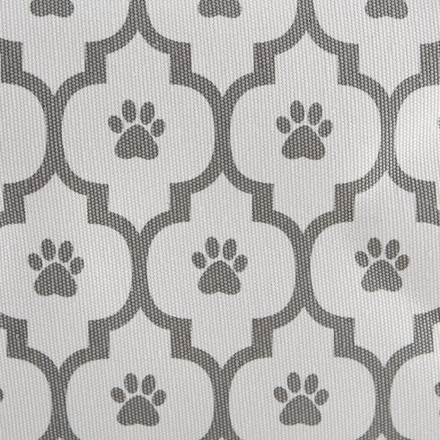 Bone Dry Pet Storage Collection, Lattice Paw Print, Medium Rectangle, White/Gray