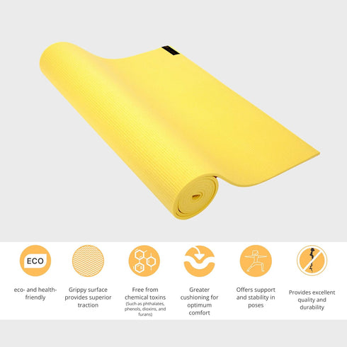 Wai Lana Phthalate-Free Mat, Buttercup Color - 1/4 inch Thick, Non-Slip, Lightweight