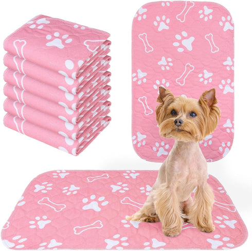 BEAUTYZOO 6 Pack Washable Pee Pads for Dogs, Reusable Puppy Pads for