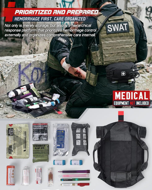 LIVANS Roll Up IFAK Pouch, Medical Drop Dump Pouch MOLLE First Aid Pouches Tactical Dangler Pouches Belt IFAK Bag