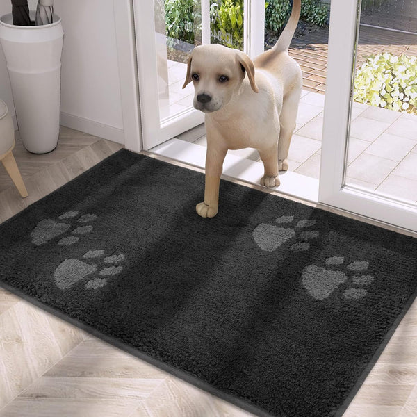 PURRUGS Dirt Trapper Door Mat, 20" x 31.5", Non-Skid Microfiber Entrance Rug for Muddy Shoes and Paws