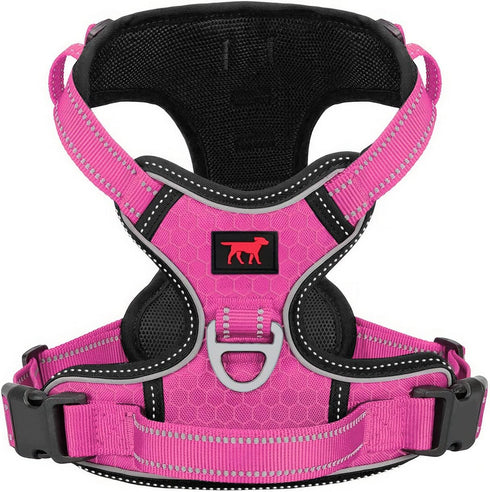 Tuff Pupper Anti Pull Heavy Duty Dog Harness, Easy Walk with Front & Back Leash Clips, Reflective Vest for Small,