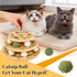 DRAGONCEE Cat Ball Track Toy with Puzzle Top, Interactive Cat Toys for Indoor Cats with Spinning Balls, Wooden Cat Ball