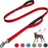Fida 5 FT Heavy Duty Dog Leash, Reflective Walking Lead with 2 Padded Handles for Large, Medium & Small Breed Dogs, Red