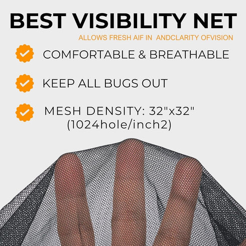 Flammi Mosquito Net Hat, Safari Hat with UPF 50+ Sun Protection, Boonie Hat for Men and Women