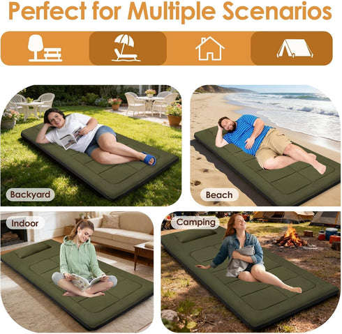 WUENLux 80 36 Inches Floor Mattress x XXL Portable Foam Sleeping Pad Comfortable Non-Slip Foldable Camping Mattress