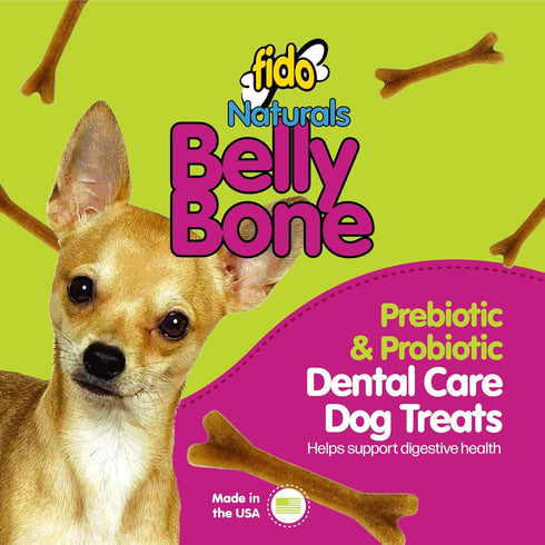Naturals Belly Bones for Dogs, 100 Yogurt Flavor Mini Dental Treats, 100 Count, Made in USA for Extra Small Dogs