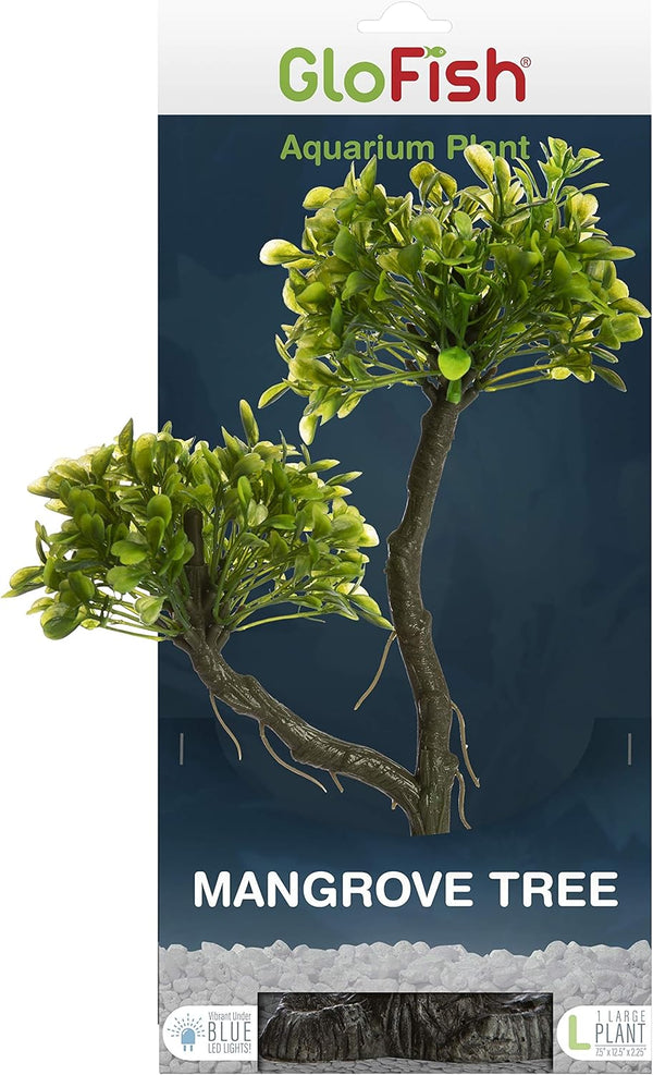 GloFish Mangrove Green Tree Plant for Fluorescent Under Blue LED Light Aquarium Decor