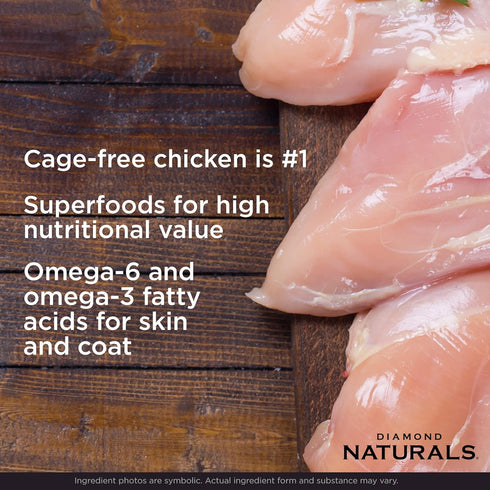 Diamond Naturals Small Breed Puppy Real Chicken Recipe High Protein Dry Dog Food, 18 Pound Pack