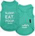 Parisian Pet Dog Tshirt, Sleeveless “Sleep, Eat, Poop, Repeat” Embroidered Clothes, Lightweight Cotton Tee for Small
