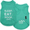Parisian Pet Unisex Dog Tshirt, Lightweight Cotton Tank Top, Embroidered “Sleep, Eat, Poop, Repeat“ for Large Dogs - L