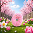 Jowxsx Pink Donut Shape Dog Toys,Plush Pet Toy Sprinkled Donut Dog Chew Toy,No Stuffing Squeaky Plush Toy, Animal Play