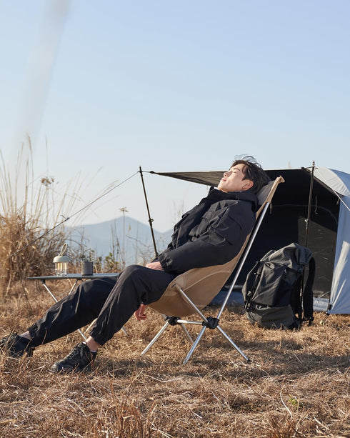 7075 Backpacking, MOBI GARDEN High Back Camping Chair, Ultralight Hiking Chair with Aluminum Frame, Portable Lawn Chair