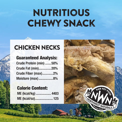 Northwest Naturals Raw Rewards Freeze-Dried Chicken Neck Treats for Dogs and Cats, 4 Oz, Healthy, Human Grade