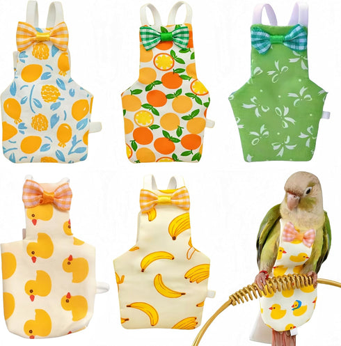 Magnoloran 5 Pcs Bird Diapers Bird Harness Flight Suits Diapers Reusable Parrot Nappy