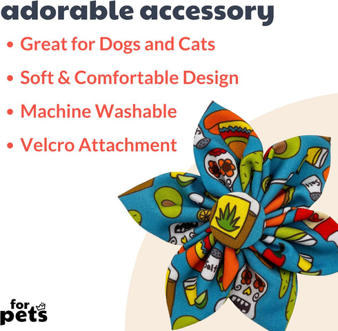 Huxley & Kent Pet Pinwheel | Cinco Fiesta (Small) | Velcro Collar Accessory for Dogs/Cats | Fun Pet Pinwheel Collar Attachment | Cute, Comfortable Pet Accessory | H&K Pinwheel for Pets