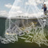 SWETRACE 1.5m Hand Throw Cast Net Fishing Tool Monofilament Shrimp Lobster Fishing Net with Weighted Sinkers