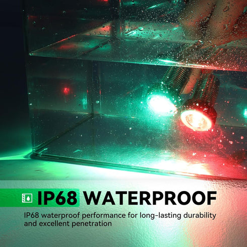 IP68 Boat Navigation Lights, Marine Boat Nav Lights, Red and Green Bow Lighting, Night Fishing Lights, Deck Lights