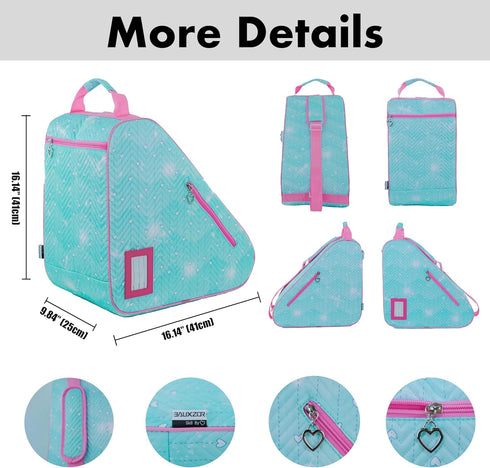 Skate Bags with Lovely Heart and Star Patterns for Roller Skates, Ice Skates, Quad Skates, Inline Skates, Figure
