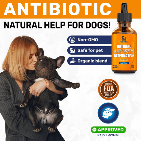 Antibiotic for Dogs, Natural Dog Antibiotics with Beef Flavor, Pet Antibiotic - 2 Oz