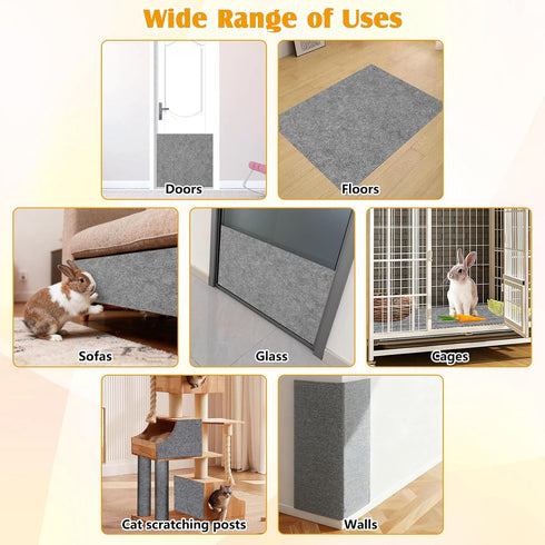 3.28ft kathson Bunny Scratch Pad, Self Adhesive Rabbit Scratching Mat for Couch Furniture and Wall Protector, Cuttable