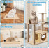 4 Pack Cat Scratch Mats 24”x16”, Self-Adhesive Trimmable Carpet for Cat Tree Replacement Parts, Beige
