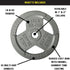 HulkFit Cast Iron Weight Plate 1 inch & 2 inch with Multi-Grip Handles, Enamel Coated for Barbells - Grey