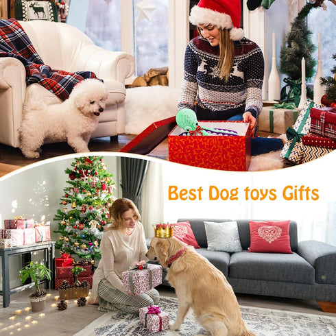 Fuufome Large Squeaky Dog Toys- Plush Dog Toys with Soft Fabric for Small, Medium, and Large Dogs Daily Companionship