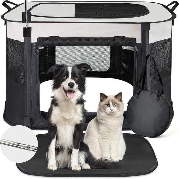NEZUC Dog Playpen,Pet Playpen,Foldable Cage Kennel for Small Dog Cat,Waterproof Exercise Pen Crate