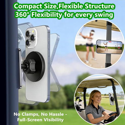 Keaixinyu 360 N52 Magnetic Golf Cart Phone Holder, Rotation, Super Strong Magnet Compatible with MagSafe iPhone