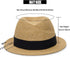 Straw Fedora-Sun-Hats for Women Men Summer Short Brim Roll Up Trilby Hat Packable Panama-Jazz Beach Hat(Size:M)