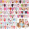 Huhumy 100 Pcs Donut Dog Bandanas Bulk Pet Bibs Colorful Triangle Scarf Donut