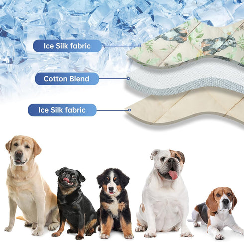 Dog Cooling Mat, Pet Washable Non-Toxic Summer Dogs Cats Cooling Pads, Ice Blanket for Indoor & Outdoor Dog Beach