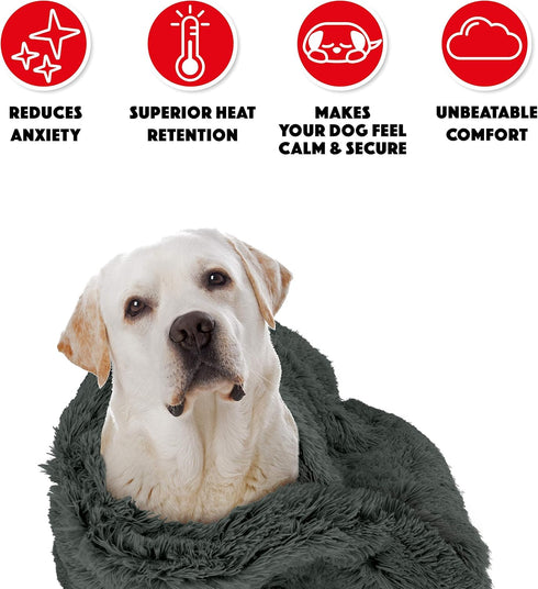 The Dog’s Blanket Sound Sleep Donut Blanket, XL, Calming Anti-Anxiety Snuggler Blanket, Steel Grey