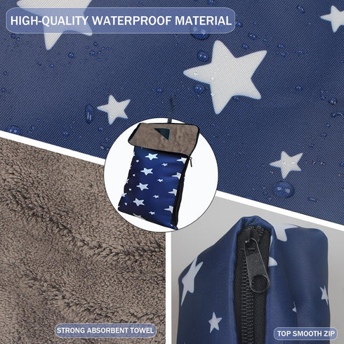 Portable Wet Dry Bags with Towel - Oxford Zipper for Swimsuits and Wet Clothes