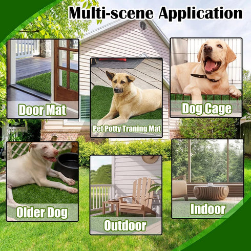 34" 23" GLOBREEN x Fake Grass Pee Pad for Dogs Potty Training Turf Pets Mat - Indoor Outdoor Use