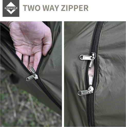 Onewind Premium Hammock Zipper Windsock for Netted Hammock, Lightweight Wind-Resistant Protector for Cold Weather, OD