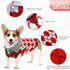 Kuoser Plaid Dog Sweater, Warm Patchwork Design Knitwear for Small Medium Dogs (XS, Red)