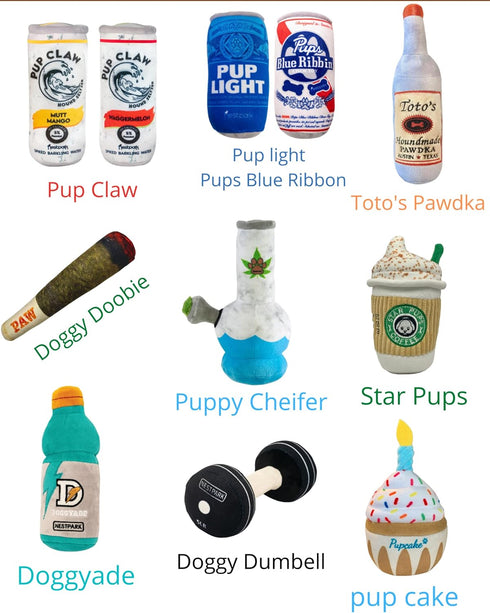 Nestpark Druul Funny Dog Toy, Parody Plush Squeaky Crinkle Toy