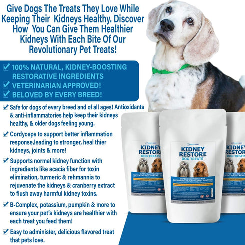 Kidney Restore Bacon Dog Treats, 8oz, Low Protein for Canine Kidney Support