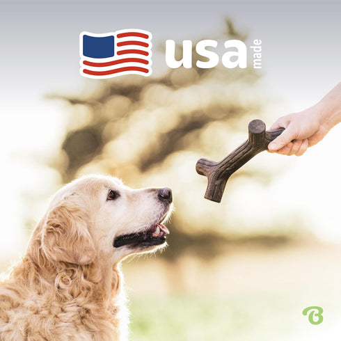 Benebone Maplestick Real Wood Durable Dog Chew Toy, Large, Made in USA