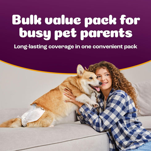 (48 Count)) Inspire Pet Care Dog Diapers Female Dogs | Bulk Value Doggie Incontinence, Accidents, for Heat, Pee
