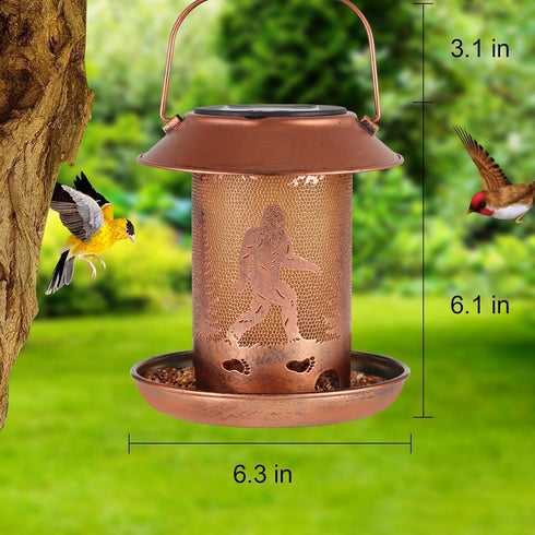 Bird Feeders for Outdoors, Solar Lanterns Waterproof Bigfoot Hanging Garden Decor for Yard, Patio, Lawn (Sasquatch