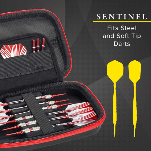 Sentinel EVA Foam Shell Dart Case, Holds 6 Darts and Extra Accessories, Compatible with Steel Tip Darts