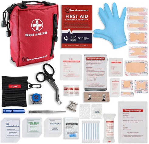 Surviveware Comprehensive Premium Survival First Aid Kit - Emergency Medical Kit for Travel, Camping, and Outdoor