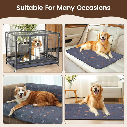 SUJF 2 Pack 35.5"x24" Washable Pee Pads for Dogs, Absorbent Reusable Puppy Pads Dog Training Pads, Waterproof Non-Slip