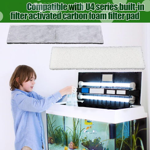 Pangda 12 U4 Pcs Carbon Filter Foam Pads and Foam Filters Compatible with Range of Internal Underwater Sponge Aquarium