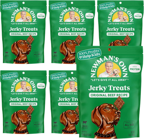 Newman's Own Original Beef Jerky Dog Treats, 5 oz Bag (Pack of