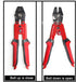 Heavy Duty Fishing Crimping Pliers, Stainless Steel Wire Rope Crimping Tool with Built-in Wire Cutters, 4 Sizes (Red)